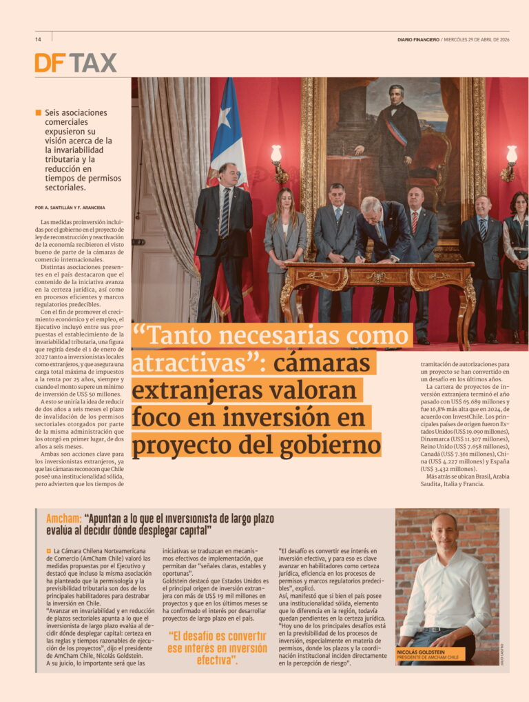 ‘ Tanto necesarias como atractivas’: cámaras extranjeras valoran foco en inversión en proyecto del gobierno